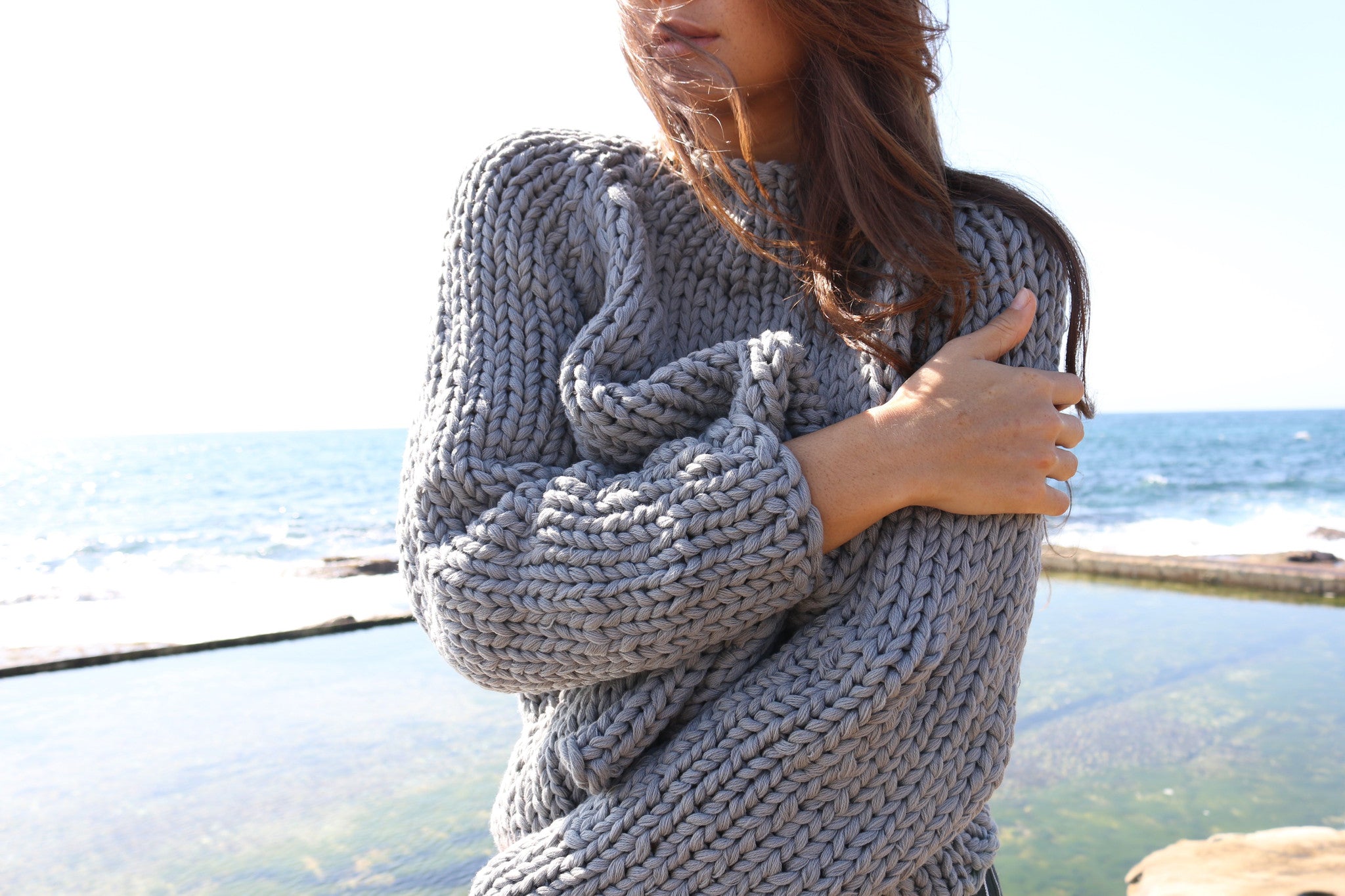 Merino Wool Grey Chunky Knit