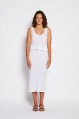 Crinkle Linen Bias Camisole - White